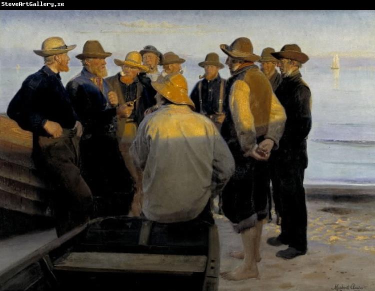 Michael Ancher Fishermen by the Sea on a Summer's Evening